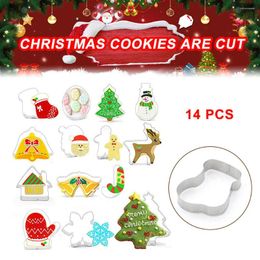 Baking Moulds 14Pc /set Cake Cookie Mould Cutter Christmas Stainless Steel Diy Fondant Mould Dessert Bakeware