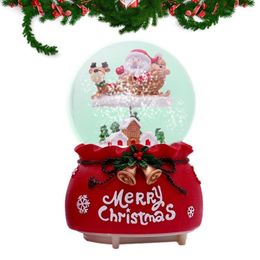 Decorative Objects Figurines Christmas Musical Box Snow Globe Color Change Battery Operated Lighted Tabletop Crystal Ball Lanterns For Home Decor 221108