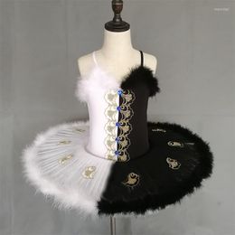 Stage Wear Black White Ballet Tutu Professional Child Kids Toddler Dress Adult Girls Women Swan Lake Costumes Ballerina