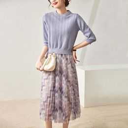 Work Dresses Fashion Skirts Sets Elegant Two Piece Womens Outfits Knitted Sweater Tops And Long A-line Skirt Set Woman 2