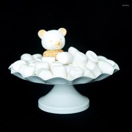 Bakeware Tools White Cake Stand Metal Tray Vintage For Fashion Candy Bar Accessory Home Decoration