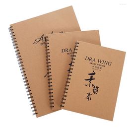 Professional Sketchbook 160g 30 Pages Retro Kraft Paper Coil Graffiti Drawing Blank Notebook 8K/16K/A4 Note Book Manual Handbook