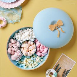 Storage Bottles Creative Christmas Donut Shape Candy Nuts Seeds Dry Fruits Plastic Plate Dishes Bowl Breakfast Tray Home Kitchen