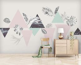 Wallpapers Decorative Wallpaper Hand-painted Leaf Plantain Background Wall