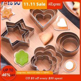 Baking Tools Fais Du Stainless Steel Cookie Cutter Mould For Star Heart Flower Round Shape Christmas Kitchen Accessories