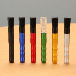 Cool Colourful Aluminium Alloy Pipes Dry Herb Tobacco Catcher Taster Bat One Hitter Cigarette Holder Portable Handpipes Smoking Innovative Design Non-slip Tube Tips