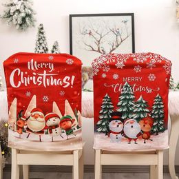 Chair Covers Christmas Decoration Cover Printing Painted Doll Restaurant Living Room Atmosphere Props Supplies Dining House Ornament