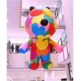 Advertising Inflatables High Custom Inflatable Bouncers advertising rainbow cartoon bear hanging or standing for outdoor mall promotion