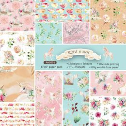 Gift Wrap Believe In Magic 24 Sheet 6"X6" Scrapbooking Design Patterned Paper Pack Handmade Craft Background Pad AlinaCraft