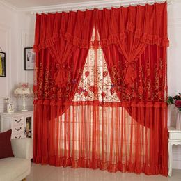 Curtain 1pcs Korean Style Lace High-end Punch Curtains Bedroom Living Room Bay Window Balcony Shading Rental House Shade Cloth F8472