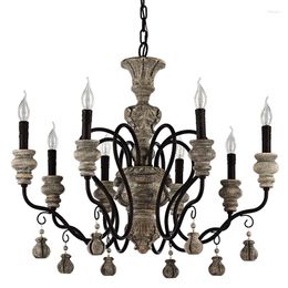 Chandeliers American Vintage Iron Carved Creative Model Room Clothing Store Showroom Lobby Living Chandelier