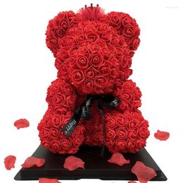 Decorative Flowers Rose Bear Valentine's Day Soap Creative Flower Simulation Eternal Artificial Foam Head Wedding