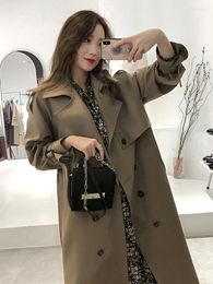 Women's Trench Coats Nicmeix Windbreaker 2022 Spring Office Lady Pendant Mid-length Coat Female Over-the-knee Temperament Jacket