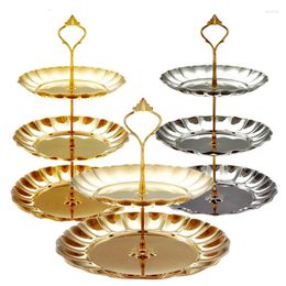 Bakeware Tools 1Pc Stainless Steel Cake Stand 2 / 3 Tier Candy Fruits Party Cakecups Cakes Desserts Plate Stands For Wedding Baking