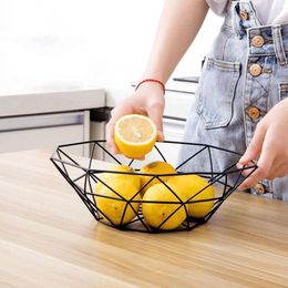 Plates Fruit Basket Container Bowl Metal Wire Kitchen Rack Table Storage Holder Tray Vegetable Drain