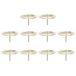 Candle Holders 10pcs Metal stick Tray Rack Home Round Fixing Holder Iron Stand 6x6cm 221108
