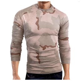 Men's T Shirts Camouflage Oversized Shirt Breathable Sports Tight-fitting Long-Sleeved For Men Quick-drying Man Tee