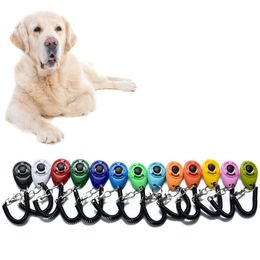 Pet Dog Training Click Clicker Agility Training Trainer Aid Dogs Training Obedience Supplies with telescopic rope and hook