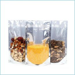 Packing Bags Snack Nut Package Bag Clear Aluminium Foil Self Seal Packing Food Retail Resealable Baking Packaging Pouch Drop Delivery Dhynw