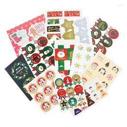 Gift Wrap 5Sheets Merry Christmas Decorative Sticker Santa Claus Deer Snowflake Stickers DIY Scrapbook Xmas Year Packaging Decor