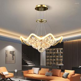 Chandeliers Modern LED Ceiling Chandelier For Kitchen Living Dining Room Bar Glass Ball Gold Indoor Lamp