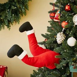 Christmas Decorations Santa Claus Legs Tree ation Plush Door Elf Leg For Home Hanging Ornaments 221109