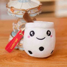 1Pc 10Cm Cute Bubble Tea Pendant Toy Cuddly Animal Cute Food Toy Cup Milk Tea Boba Toy Soft plushie Keychain Birthday Gift J220729