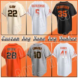 35 Brandon Crawford Baseball 5 Mike Yastrzemski Custom Jerseys 28 Buster Posey 2022 City Connect Evan Longoria Brandon Belt 41 Wilmer Flores 23 Joc Pederson Joey Bart