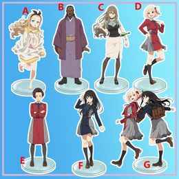 Keychains Anime Stand Lycoris Recoil Kurumi Mika Acrylic Figure Display Desktop Decoration 15cm
