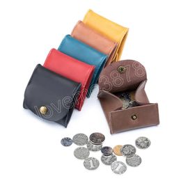 Coin Purse Genuine Leather Mini Earphone Bag Solid Colors Small Wallet Retro Fashion Unisex