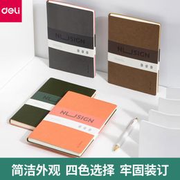 Deli Nusign NS262 NS263 PU Face Notebook A5 210x140mm 48k 165x100mm 96 Sheets Europe Style Fashion 4 Colours