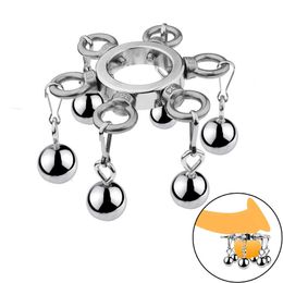 Massage Toy Adult Sexy Products Scrotum Pendant Penis Sm Metal Ring Stretching Exercise Male Appliances Masturbation Toys