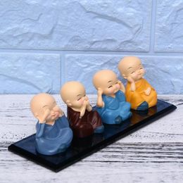 Interior Decorations Toys Four Monks Car Dashboard Ornaments Home Office Desktop Tabletop With Base