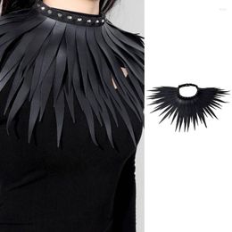 Choker Gothic PU Leather Collar With Long Fringe Tassel Necklace Necklet Neck Strap Neckband Neckwear