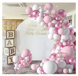 Christmas party supplies Pink metal powder confetti balloon Baby girl shower decoration Birthday layout