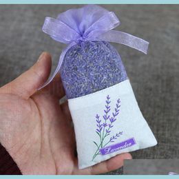 Packing Bags Purple Cotton Organza Lavender Sachet Bag Diy Dried Flower Package Wedding Party Bbyver Bdesports Drop Delivery 202 Ot2Nf