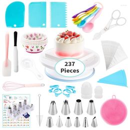 Baking Tools 237pcs Cake Decorating Set Rotary Stand Turntable Pastry Bags Piping Nozzle Bakware Accessories Sets