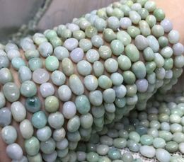 Beads Natural Burma Jade Irregular Stone 6-8mm Loose Green Perle For Jewelry Making Bracelet Necklace Needlework