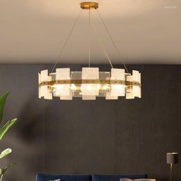 Pendant Lamps Post-modern Fashion Living Room Chandelier Nordic Design Copper Glass Restaurant Creative Model Bedroom Study Lights