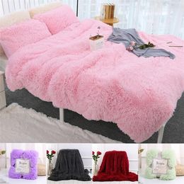 Blanket Warm and Comfortable Bedding Furry Super Soft Coral Fleece Fluffy Sofa Children 221109
