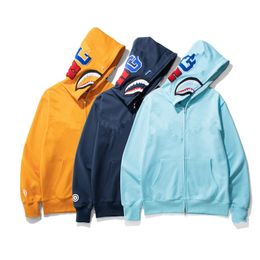 Designer Mens women hoodie popular shark pattern Sportwear Camouflage zip up hoodies high-end Jacket china size S-XXXL