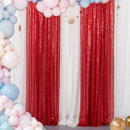 Curtain 17 Color Red Gold Sequin Curtains Backdrop 2FTx8FT Party Wedding Po Background Decor Drape Panels