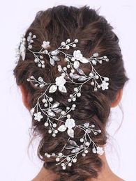 Headpieces Pure Quietly Elegant Wedding Accessories Hair Vine Silver Floral Chic Crystal Pearls Headwear Bride Ornaments For Women