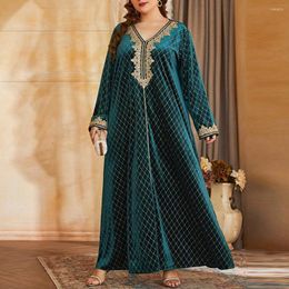 Plus Size Dresses Women Lace Up Dress Evening Party Long Oversize Muslim Turkey Festival Autumn Spring Casual Loose