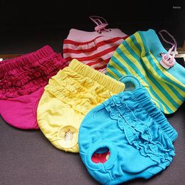 Dog Apparel Lace Pure Colour Physiological Pants High Quality Cotton Shorts Blue Green Yellow Red Pet Pant Free