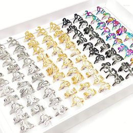 Cluster Rings 20/30/50pcs/Lot Trendy Stainless Steel Snake Animal For Men And Women Mixed Fashion Charm Jewellery Party Gift Wholesale