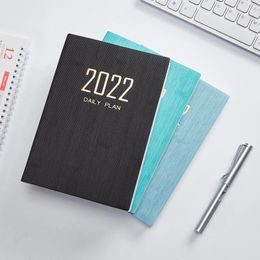 Notebooks 2022 English Inside Page Kawaii Notepad Schedule Office 365 PU Cover Student Planner Sketchbook Stationery