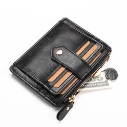 Creative Zipper Card Holders Wallet Multifunctional Multi-color Coin Purse Unisex Stylish Simplicity Solid Colour Card Holder