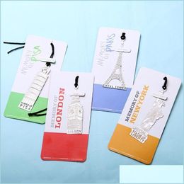 Bookmark 1Pc London Eiffel Tower Statue Of Liberty Book Markers Metal For Stationery Books Office Bbyzqr Drop Delivery 202 Otzad