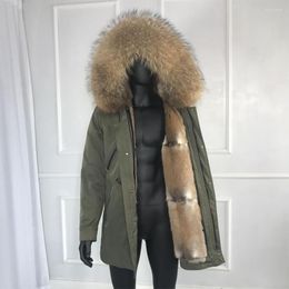 Men's Down High Quality Coat Men Muskrat Fur Lining Parkas Business Casual Jacket Warm Windproof Hood Outwear